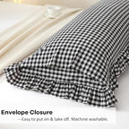 Black White Gingham Ruffle Body Pillow Cover 20"x54" - Image 5