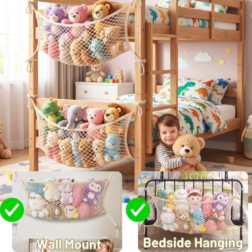 2 Pack Stuffed Animal Storage Net - Image 3