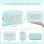 Sanwuta Seersucker Cosmetic Bags Sun Bag Sunscreen Pouch - Image 2