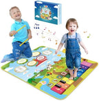 FOKI 3-in-1 Music Mat for Baby & Toddler Gifts, Drum & Animal by FoKi
