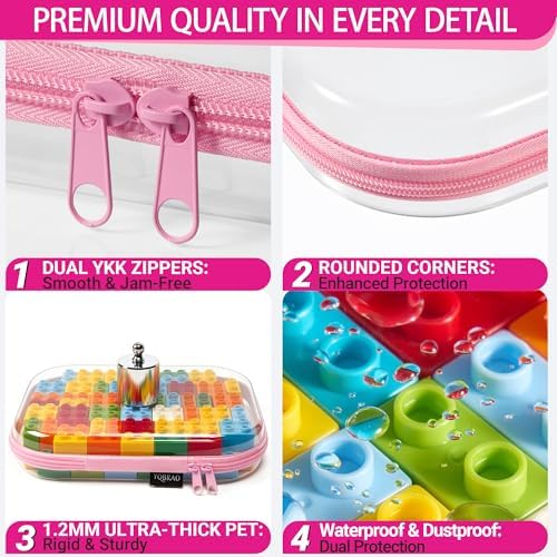 YQBRAO Clear Hard Shell Zipper Cases, 6 Travel Organizers, 2M 4S - Image 5
