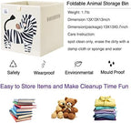 13 Inch Animal Cube Storage Bins, Foldable Fabric Kids Toy Box & Toy Chest - Image 3
