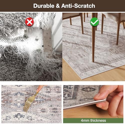 Floor Mat for Home 5×7ft, Easy Clean Plastic Rug-Like Pattern Area Mat for - Image 3