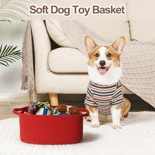 Cute Red Gift Basket, Woven Baskets - Image 5