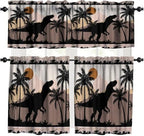 Dinosaur Wooden Kids Valance Curtains, Kids Boys Bedroom Nursery Room Window by Unknown
