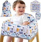 High Chair Cover Portable with 3-Point Harness, Waterproof Baby Seat Cover by Lunobubo