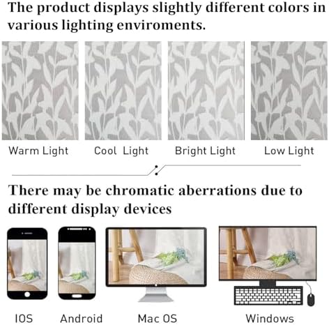 Lecloud Leia Ivory Sheer Curtains 90 Inches Long 2 Panels, Airy Voile Jacquard - Image 5