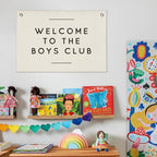 Boys Club Banner, Boys Playroom Kids Room Decor, Playroom Essentials, Linen - Image 7