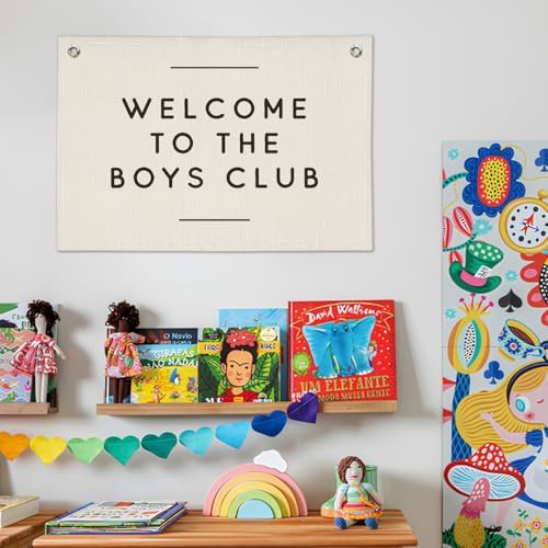 Boys Club Banner, Boys Playroom Kids Room Decor, Playroom Essentials, Linen - Image 7