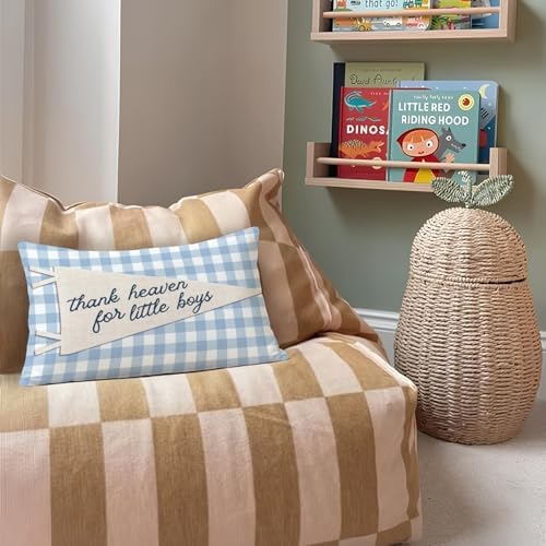 Thank Heaven for Little Boys 12x20 Pillow Cover, Boy Nursery Decor - Image 2
