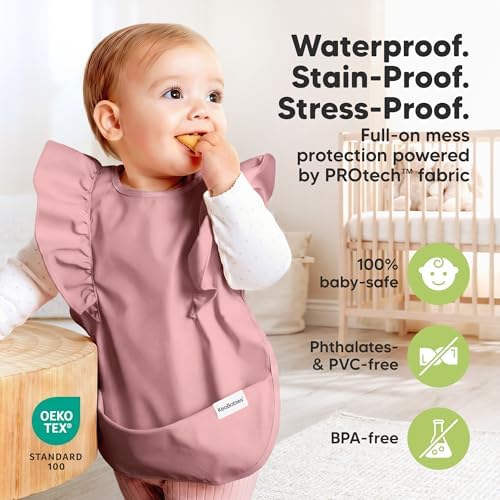 KeaBabies Waterproof Bibs for Baby Girl, 2-pk Lightweight - Image 4