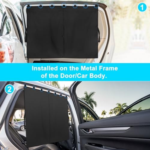 Car Window Shades, Double Layers Magnetic Car Sun Shade - Image 4