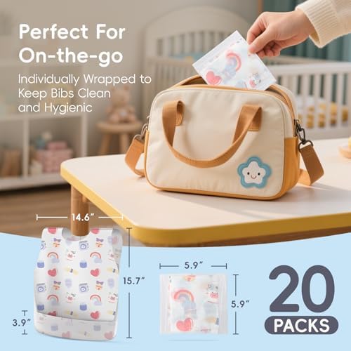 KIIS Disposable Baby Bibs, Waterproof Smock Bibs, Full Coverage - Image 6