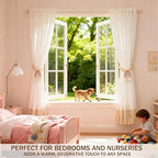 2 Pieces Wooden Beaded Curtain Tiebacks, Tassel Curtain Buckles Magnetic - Image 5