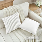 FUTEI Pack of 2 Faux Fur Throw Pillow Covers 22x22 Inch - Image 4