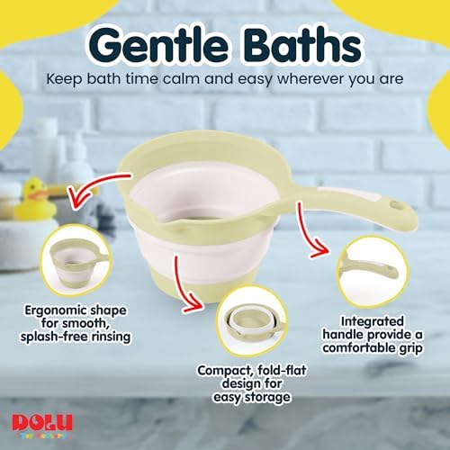 DOLU NUVE Foldable Bath Ladle for Compact Toddler Wash Tub, Ages 6+ Months - Image 3