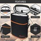 opux 2 Bottle Wine Carrier Tote, Insulated Leakproof Wine Cooler Bag, Wine - Image 4