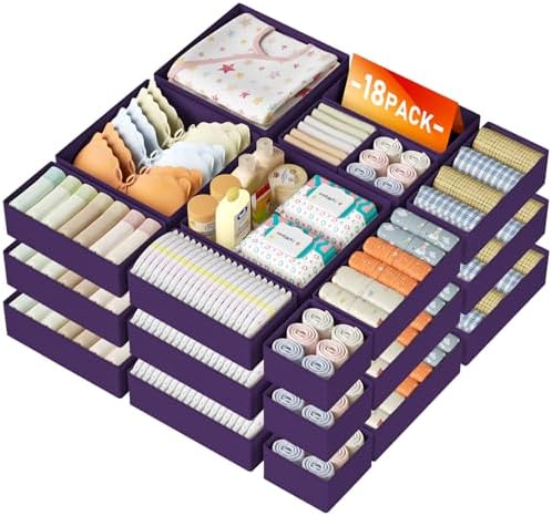 DIMJ Drawer Organizer Clothes 18 Pack by DiMJ