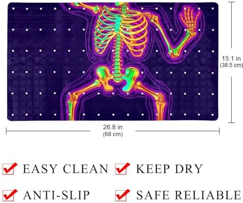 Shower Mat Non Slip, Neon Skeleton Anti Slip Bath Mat - Image 4