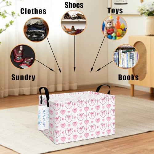 Rectangular Collapsible Pearl Heart Storage Basket Nursery Toy Organizer - Image 4