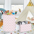 Rectangular Collapsible Pearl Heart Storage Basket Nursery Toy Organizer - Image 7