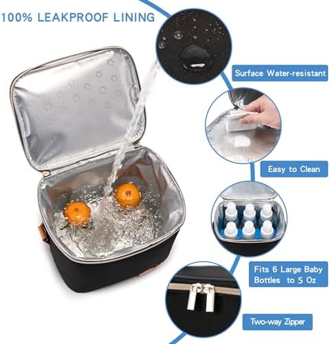 Breastmilk Cooler Bag with Ice Pack Fits 6 Baby Bottles Up to 5 Ounce, Baby - Image 3