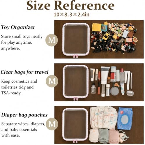 4 pcs Clear Zipper Pouches, Hard Shell Zipper Case, Toiletry Bag - Image 4