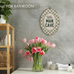 Fewgb Little Man Cave Boys Nursery Oval Wall Art Decor Framed Sign, Baby Boys - Image 2