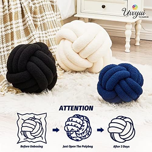Uvvyui Knot Pillow Ball, Soft Home Decorative Pillows, Round Throw Pillow - Image 4