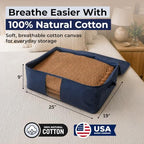 Soft Canvas Storage Bags with Zipper. Thick Breathable - Image 2