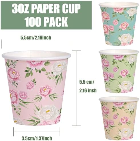 WRAPAHOLIC 3oz Rose Floral Bathroom Cups - Image 2