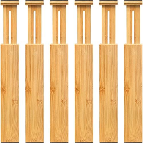 VaeFae 60-Pack Adjustable Bamboo Drawer Dividers, Expandable Drawer Organizer by VaeFaeDirect
