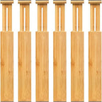 VaeFae 60-Pack Adjustable Bamboo Drawer Dividers, Expandable Drawer Organizer by VaeFaeDirect