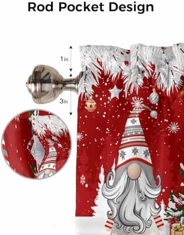 Vandarllin Christmas Gnome Valance Curtains - Image 7