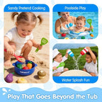 hahaland Bath Toys for Kids Ages 1-3, Color-Changing Pretend Cooking Set - Image 6