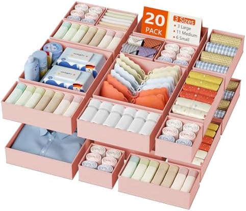 DIMJ Drawer Organizer Clothes, 20 Pack Dresser Organizer, Foldable Closet by DiMJ