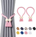 NICEEC 2 Pack Wooden Ball Magnetic Curtain Tiebacks Boho Home Decor Drape Tie by NICEEC
