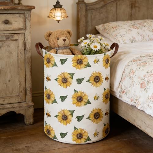 Bee hamper, Waterproof foldable Kids laundry basket, Nursery Hamper, Bee Room - Image 2