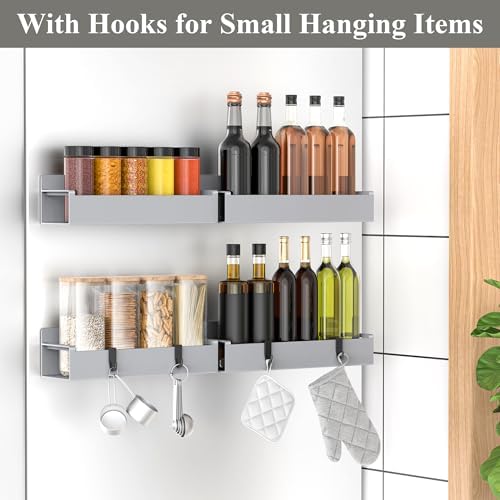 HuggieGems 4 Pack Silver Magnetic Spice Rack Organizer - Image 2