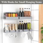 HuggieGems 4 Pack Silver Magnetic Spice Rack Organizer - Image 2
