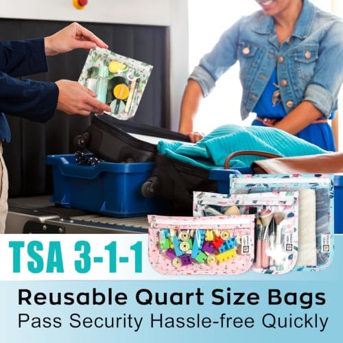 HIONXMGA Set of 3 Clear Travel Toiletry Bag, TSA Approved, Quart Size S/M/L - Image 3