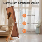 JOSTYLE 5 Panel Folding Privacy Screen 6ft Bamboo Freestanding Room Divider - Image 3