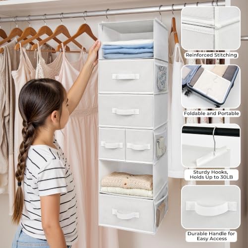 GRANNY SAYS Hanging Closet Organizer, 5 Drawers, 6 Shelves, 6 Pockets - Image 4