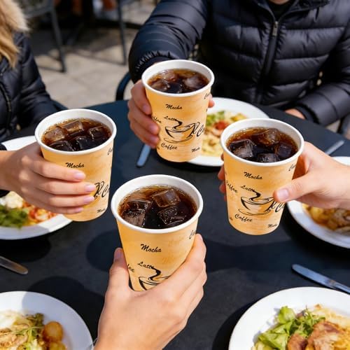 Lamosi 500 Pack 12 oz Coffee Cups, Disposable Paper Cups No Lids - Image 4