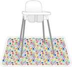 BapronBaby Rainbow Watercolor Floral Waterproof Splash Mat Floor Cover - Image 3