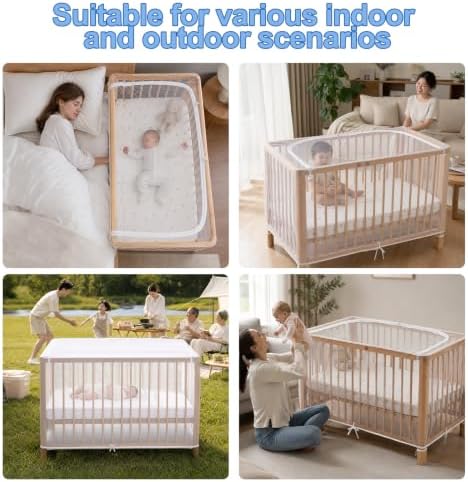Crib Mosquito Net Cover for Full Size, Breathable Mesh Canopy Tent - Image 7