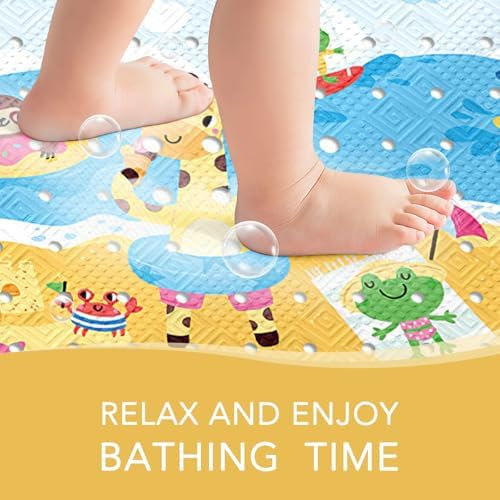 PRATIQUE Kids Bath Mat for Tub Non Slip，40 X 16 Inch Extra Long Kids Bathtub - Image 6