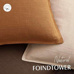 Foindtower Linen Solid Decorative Throw Pillow Covers 22x22 Autumn Orange - Image 4