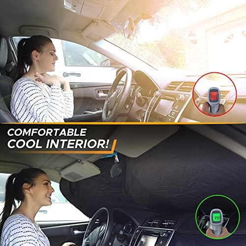 EcoNour Windshield Sun Shade for car & Window Tint – American Flag – UV & Heat - Image 6