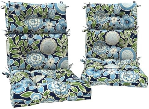 DYTXIII Outdoor High Back Chair Cushions Set of 2, Water Repellent Tufted by DYTXIII